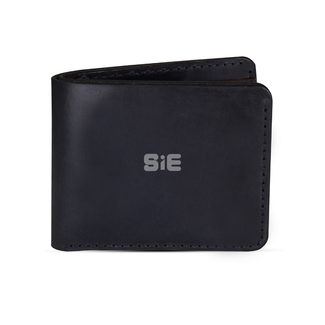 Men's Black Genuine Leather Bifold Wallet | Handcrafted | SIE – Sialkot
