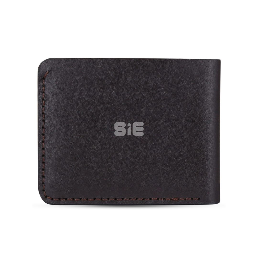 Men's Dark Brown Genuine Leather Bifold Wallet | Contrast Stitching | Handcrafted by SIE