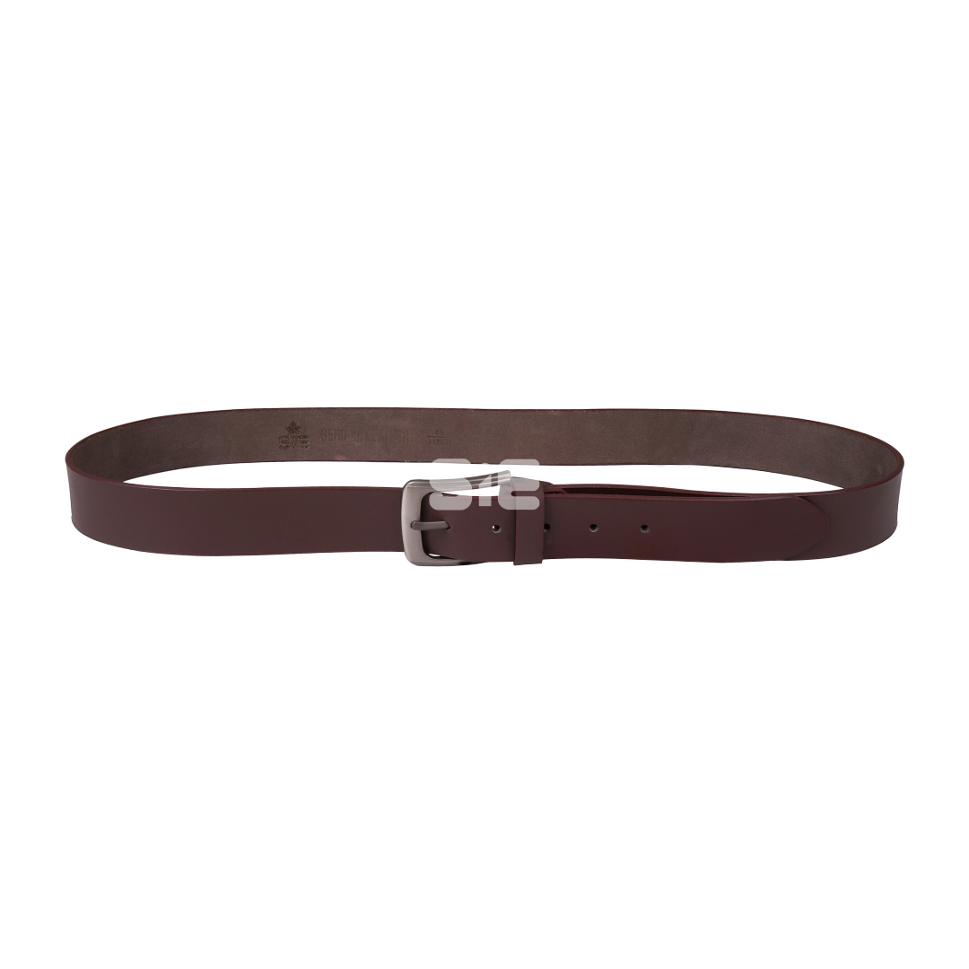 Men's Burgundy Smooth Genuine Leather Belt | Wide | Antique Gunmetal Buckle | Handcrafted | SIE Canada